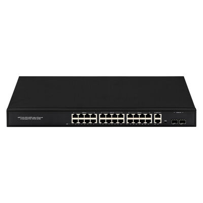 24 θύρες Gigabit PoE Switch με 2 SFP/RJ45 Uplinks 300W μη διαχειριζόμενη 220V είσοδος CE