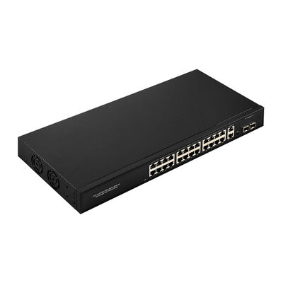 24 θύρες Gigabit PoE Switch με 2 SFP/RJ45 Uplinks 300W μη διαχειριζόμενη 220V είσοδος CE