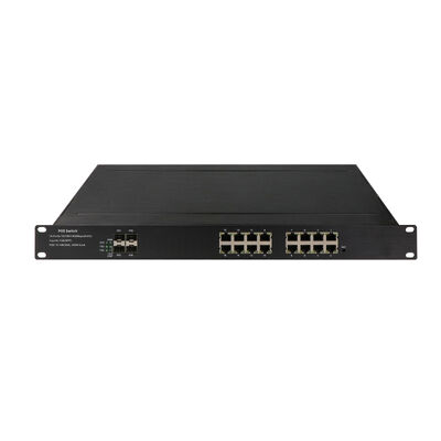16 Port Industrial PoE Switch Gigabit Fiber Network μη διαχειριζόμενο 1U Rack 220V εισροή CE