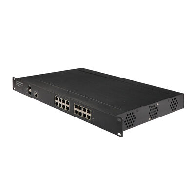 16-πορτ 1G 2.5G Διαχειριζόμενο PoE Switch Rack Mounted SFP Uplinks Χωρίς ανεμιστήρα AC Powered