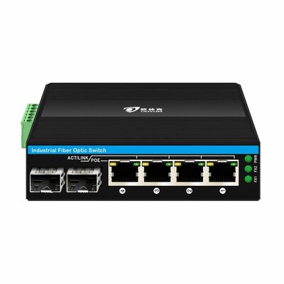 Βιομηχανικός Μη Διαχειριζόμενος POE Switch με 2 θύρες SFP+4RJ45, Προστασία Υπέρτασης 6KV και Ευρύ Εύρος Θερμοκρασίας (-40°C έως +75°C)