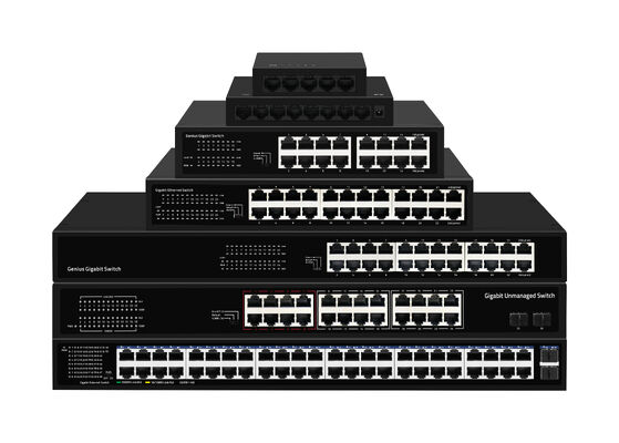 24 Port PoE Switch 2.5G Fiber Gigabit Ethernet 300W Προϋπολογισμός 15.4W/30W μη διαχειριζόμενο CE