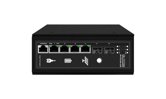 Ενσωματωμένο MPPT Ηλιακό PoE Switch L2 Διαχειριζόμενο Gigabit Ethernet 4 θύρες DIN Mounted CE