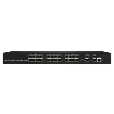 Διακόπτης συγκέντρωσης 28 θυρών SFP+ διαχειριζόμενης ίνας L2/L3 με SNMP VLAN QoS για Δίκτυο ISP Κέντρου δεδομένων