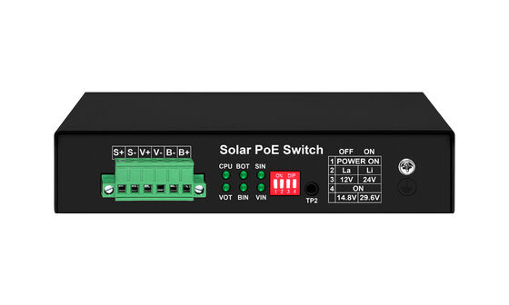 Εναλλακτικός διακόπτης Gigabit PoE MPPT Ελεγκτής ηλιακής φόρτισης SFP Φυτικό οπτικό DC12V/DC24V/DC48V εισροή