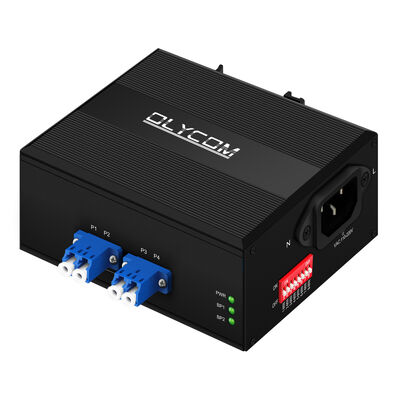 Διπλή ισχύς Fiber Bypass Switch Module με DIP Smart Delay Feature AC/DC Εισόδου DIN Rail