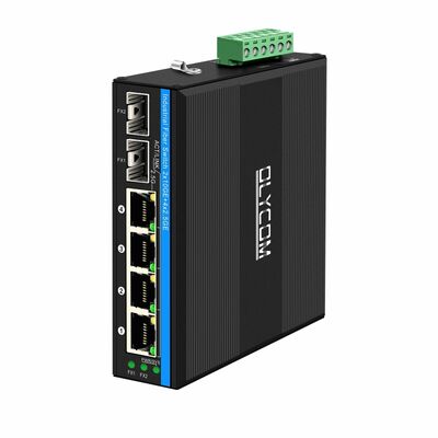 2.5G Industrial PoE Switch 4 Port με 10G Uplinks μη διαχειριζόμενο Realtek βασισμένο σε DIN Rail