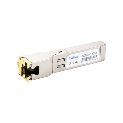 Gigabit RJ45 SFP Module Transceiver 10/100/1000BASE-T μέσω καλωδίου Cat5 UTP Hot Pluggable