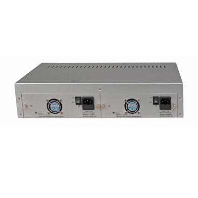 14 Τρίχωμα μετατροπέα μέσων Rack Τάξι 19 ιντσών 2U διπλό AC220V Για μετατροπέα μέσων ινών