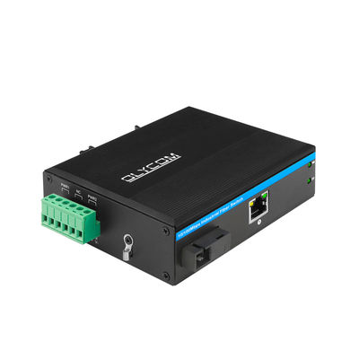 Μετατροπέας ενιαίας ινώδους SC PoE 10/100M Fast Ethernet 15.4W 30W IP40 CE