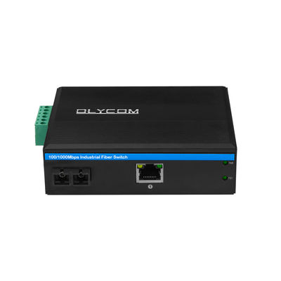 60 χλμ. Βιομηχανικός μετατροπέας μέσων PoE Gigabit Ethernet SC Fiber Duplex Unmanaged Mini Size