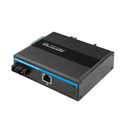 60 χλμ. Βιομηχανικός μετατροπέας μέσων PoE Gigabit Ethernet SC Fiber Duplex Unmanaged Mini Size