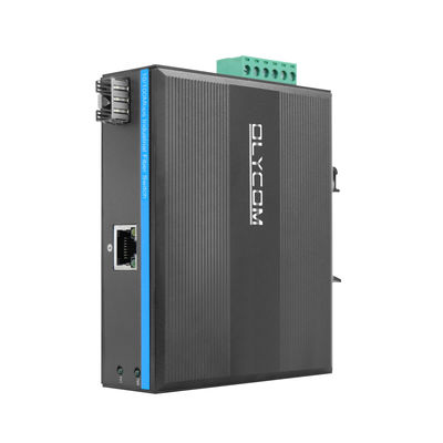 Βιομηχανικός μετατροπέας μέσων PoE 15.4W 30W μη διαχειριζόμενο γρήγορο Ethernet DIN Rail CE Mini Size