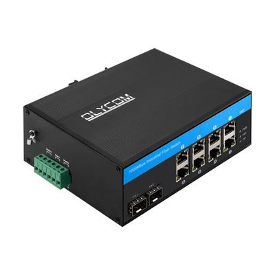 10 Port Gigabit Industrial Network Switch SFP Fiber Uplink Din Rail μη διαχειριζόμενη