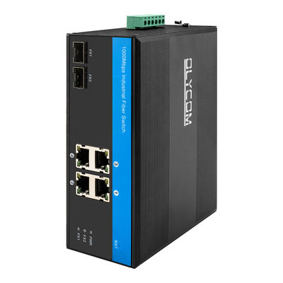 OEM Din Mount Ethernet Industrial Network Switch Δύο 1000M Fiber Port Βιομηχανικός διακόπτης ινών