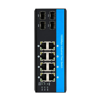 Αδιάβροχος διακόπτης δικτύου 8 θύρων Gigabit Rugged Ethernet διακόπτης με 4 θύρες ινών