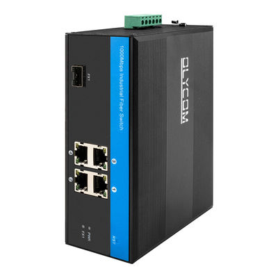 4 βιομηχανικός διακόπτης Gigabit Ethernet λιμένων δικτύων, διακόπτης ένα Gigabit ραγών DIN αυλάκωση SFP