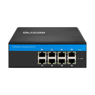 8 θύρες E-Mark σκληρυμένο PoE Switch 240W Gigabit Ethernet DC48V μη διαχειριζόμενο Din Rail