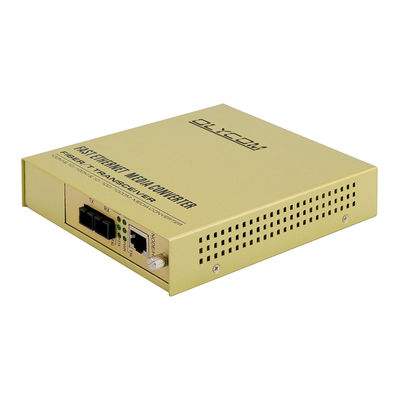 Μετατροπέας μέσων Gigabit μη διαχειριζόμενος AC εισροή 2-Core SingleMode SC Port 100KM Max