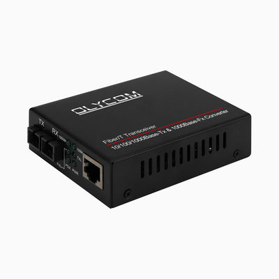 Μετατροπέας μέσων Gigabit POE 15.4W 30W μη διαχειριζόμενο ενεργό PoE Duplex SM MM Fiber