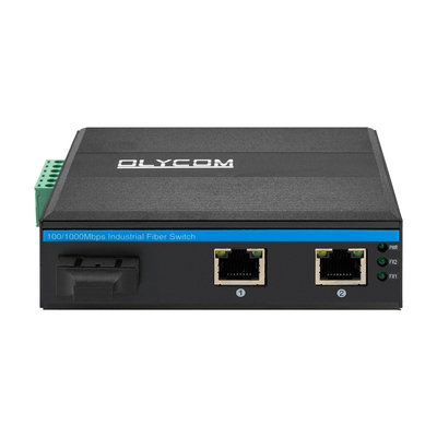 POE SC Connector Dual Fiber Industrial Switch Hub με 2 θύρες RJ45