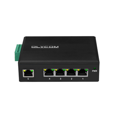 Gigabit 5 Port Industrial PoE Switch Hub Σκληροποιημένο δίκτυο POE af/at 120W Προϋπολογισμός CE FCC