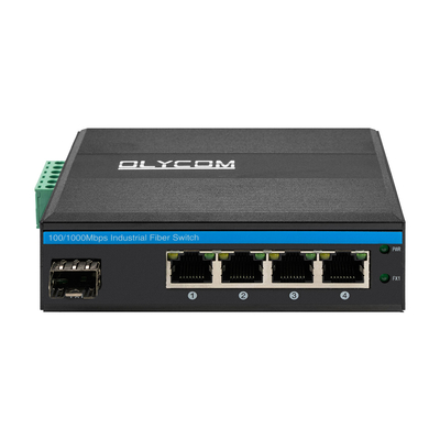 Βιομηχανική εγκατάσταση Din Rail 4 Port POE Switch με 1 SFP Port Unmanaged Fiber Switch