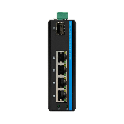 Βιομηχανική εγκατάσταση Din Rail 4 Port POE Switch με 1 SFP Port Unmanaged Fiber Switch