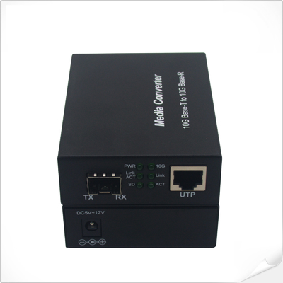 1000M 2.5G 5G 10G RJ45 SFP+ Μετατροπέας μέσων ενημέρωσης 12VDC Αυτοαισθητοποιητική ταχύτητα μη διαχειριζόμενη
