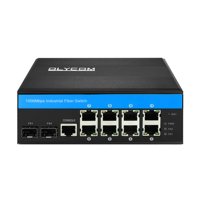 8 Port PoE Διαχειριζόμενος διακόπτης L2 Οπτική ίνα Διαχειρίσιμο Gigabit Rugged Network DIN Rail
