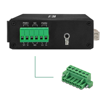 Εργατικό διακόπτη δικτύου 6 θύρα 100M/1000M Fiber Unmaaged Din Rail 12V 24V εισροή