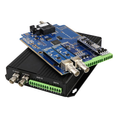 Μετατροπέας πολυμέσων οπτικών ινών Balanced Audio RS422 RS485 Video DC5V 2A ST Fiber 30km CE