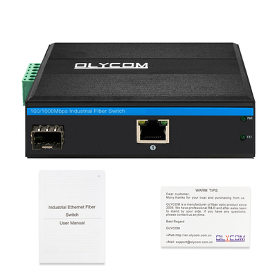Βιομηχανικός μετατροπέας μέσων Ethernet Gigabit Din Rail Διπλή είσοδος ισχύος μη διαχειριζόμενη