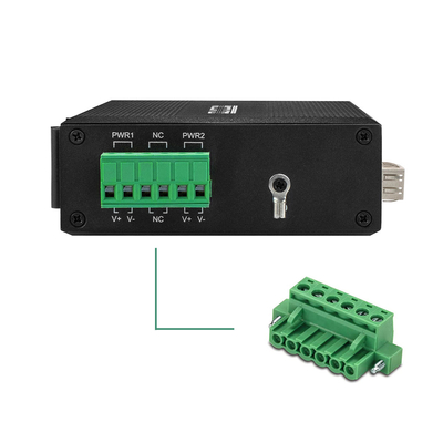 Διπλή εισαγωγή δύναμης 2 βιομηχανική ράγα Gigabit DIN μετατροπέων μέσων Ethernet λιμένων που τοποθετεί το μίνι μέγεθος